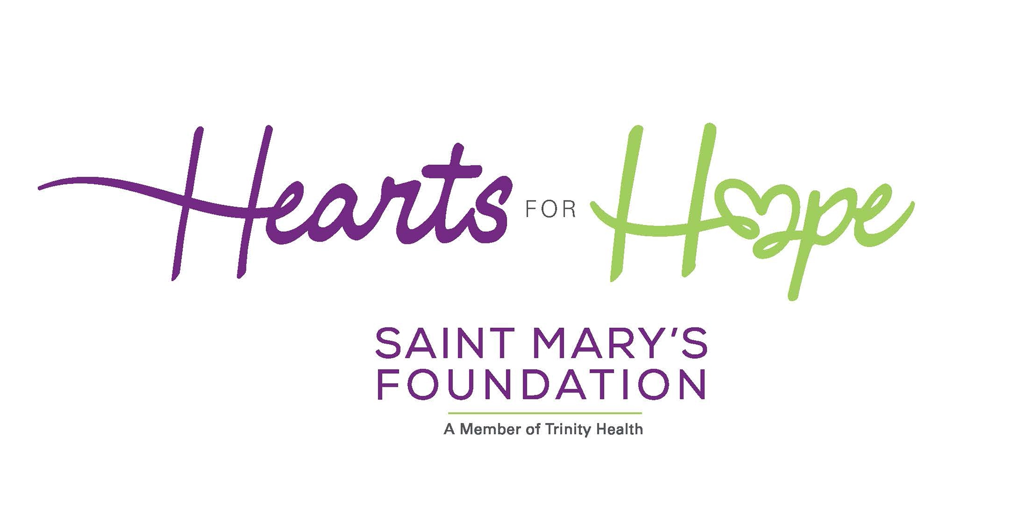 A graphic with the Hearts for Hope logo
